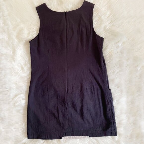 Birds of North America Blue Cream Cotton Mod Mini Shift Sleeveless Dress - Picture 4 of 7